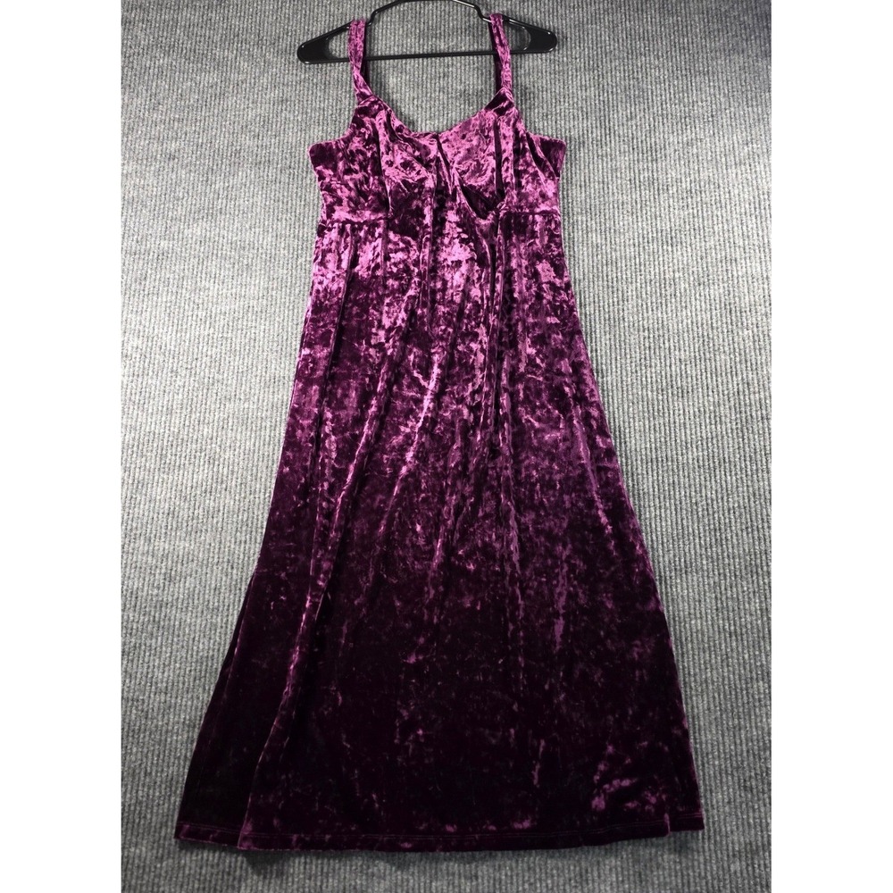 Jessica Simpson Winter Bloom Purple Crushed Velvet Maxi Dress XL SJJSK15971 NWT